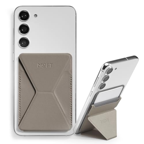 MOFT Phone Stand, Adhesive Card Holder Fits 2-3 Cards, Slim & Portable Leather Phone Wallet, 2 Viewing Angles, RFID Blocking, Compatible with iPhone,