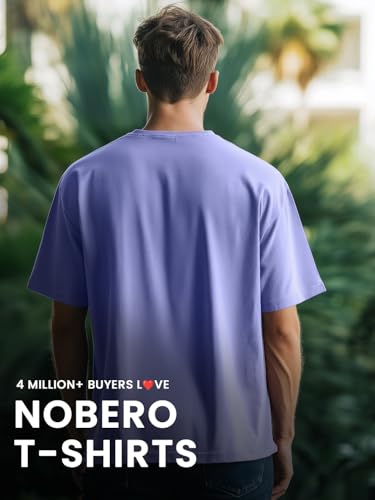 Image of Nobero 100% Cotton T Shirts for Men Stylish | Regular Fit | Graphic Printed T Shirts for Men 180 GSM Combed Cotton | Round Neck Half Sleeve