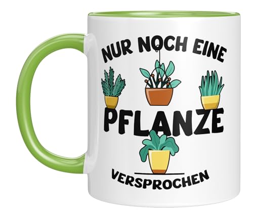 Divertida taza para fans de las plantas, jardineros | Solo una planta - prometida | Idea de regalo para mujeres y hombres | Regalos para amantes de las plantas - Verde