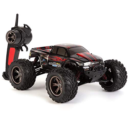 Large Remote Control Car RC - Big Wheel Monster Truck - 2.4 GHz 9.6V - Black & Red
