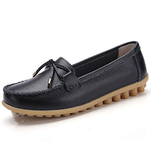 Stunner Casual Peas Shoes Women Leather Small White Shoes Flat Slip On Shoes Comfy Nurse Shoes