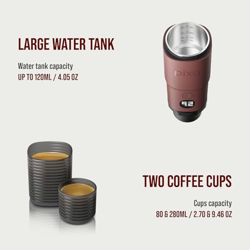 Image of WACACO Coffee Machine Electric & Portable, With 4 Coffee Types & Fast Heat-Up, 3 * 3000mAh Battery, 20 Bar Portable Espresso Maker For Ground Coffee & NS Capsule (Tuscan Red)