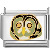 Quiges 9mm Italian Charm - Blaue Katze Edelstahl Charm