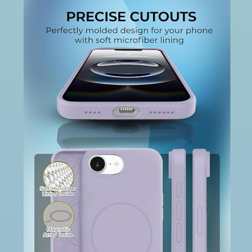 Image of iPhone 16e Silicone Magsafe Case | Shock Proof Design & Camera Protection | Premium Rubberised Apple iPhone 16e Cover (Microfiber Lining) | Magnetic Liquid Silicone - Purple