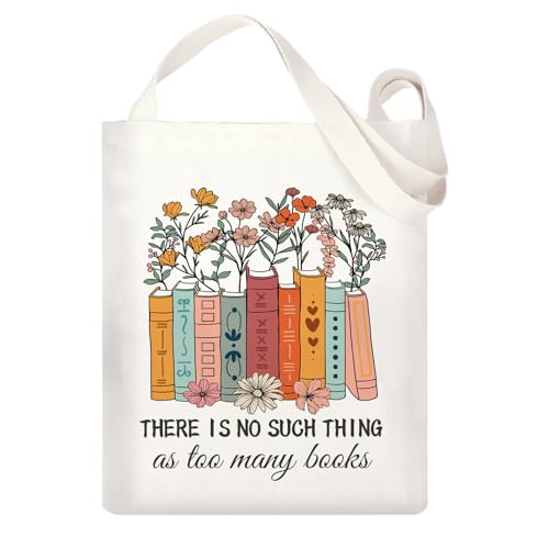 Bolso tote temático de libros, regalo divertido para amantes de la lectura, mujeres, bibliotecarias y profesores, de lona resistente miniatura 1
