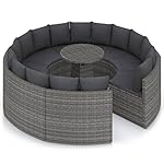 Patioco Poly Rattan Lounge Set 9-teilig Grau