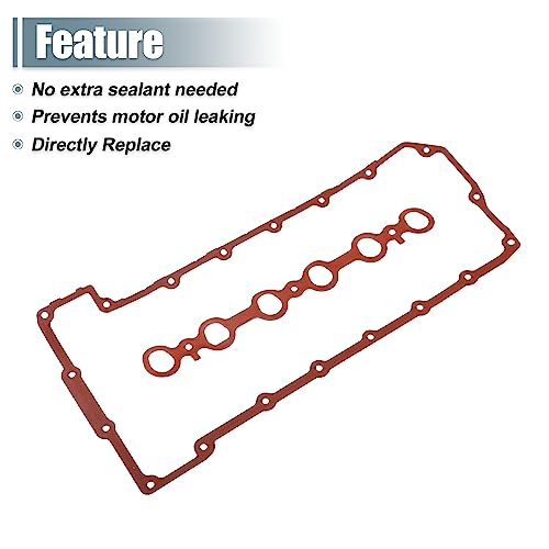 Image of X AUTOHAUX 1 Set Valve Cover Gasket NO.11127536785 for BMW E90 2006 for BMW E91 2006 for BMW E92 2006 for BMW E93 2006 for BMW 325i 2006 for BMW 325xi 2006