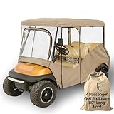 Formosa Covers Premium Tight Weave Golf Cart Driving Enclosure New YKK Door Zipper for 4 Passenger roof up to 80
