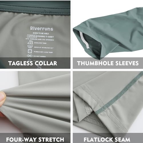 Riverruns Sun Protection Long Sleeve Shirts Rash Guard Shirts Ice-Cool Quick Dry Swim Shirt Fishing Sports4