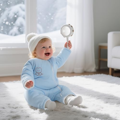 Image of Premium Cotton Baby Sleep Sacks with Legs Warm Winter 6-12 Months 2.5 Tog Ultra-Soft Wearable Blanket Sleeping Bag for Easy Diaper Changing Transition Unisex Sleep Bags for Newborn Infant Girls Boys