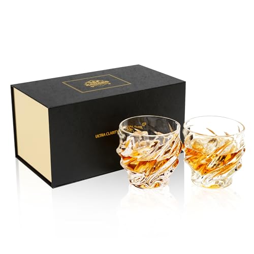 KANARS Old Fashioned Whiskey Glasses - Set of 2 Bourbon Glass 10 oz with Luxury Box - Ultra Clear Crystal Rocks Barware for Scotch, Irish Whisky, Rum and Cocktail - Image 3