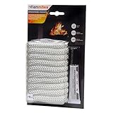 1 Satz (Schnur + Kleber) Dichtschnur 12 mm Ofendichtung Kamindichtung Ofenschnur weiß