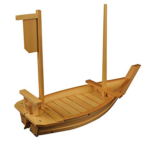 Bateau à Sushi Japonais plateau de service en bois de bambou pour présentation de sashimi