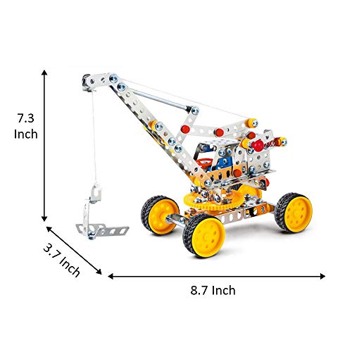 Iron Commander Erector Set - Educational Building Toys For Kids Ages 8 And Up W/ 235 Pieces, Building Blocks Stem Toys - Metal Crane Building Model With Metal Beams And Screws #TOP1