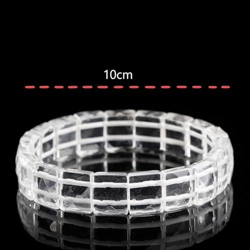 Bracelet extensible cristal blanc naturel 10mm chaîne de main facettes