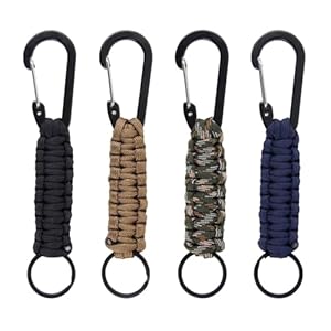 Yuechenggui 4 Stück Paracord Schlüsselanhänger-Karabiner