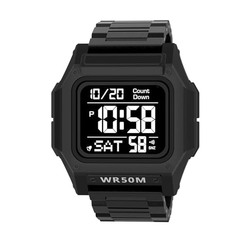 La mejor comparación de reloj digital barato los 5 más buscados. 49 TIKAM Reloj Digital Hombre, Reloj Deportivo con Pantalla Digital, Resistente al Agua, Pantalla Luminosa, con Cronómetro, Alarma, Doble Hora, Cuenta Atrás (Negro)