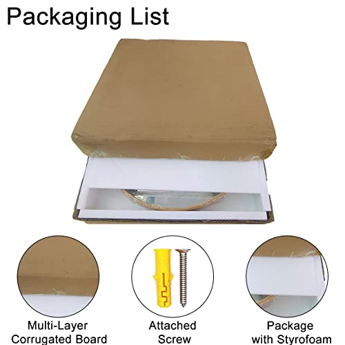 Round Mirror 18 Inch Bamboo Circle Mirror Bathroom Mirror Wall-Mounted Mirror Vanity Mirror With Wood Framed Decorative Mirror Wall Mirror For Bathroom Entryway Living Room Bedroom #TOP3