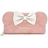 Loungefly x Disney Minnie Mouse Ears Bow Zip Around Wallet, Pink, One Size