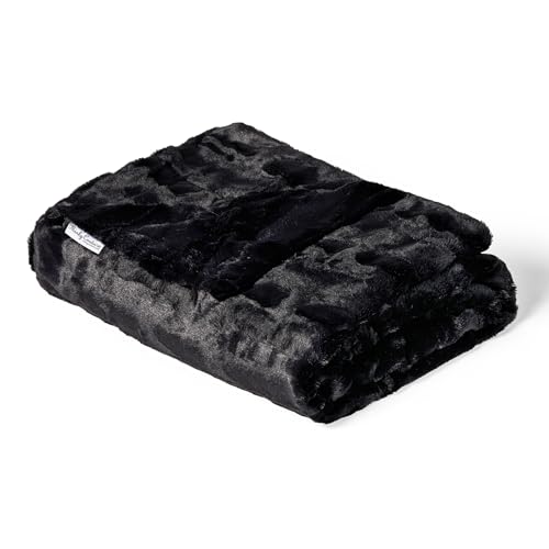 Minky Couture Sorbet Blanket - Ultra-Soft Throw for Silky Smooth Comfort - Premium Decorative Throw Blanket - Midweight, Breathable Fabric - Machine Washable Adult, Black