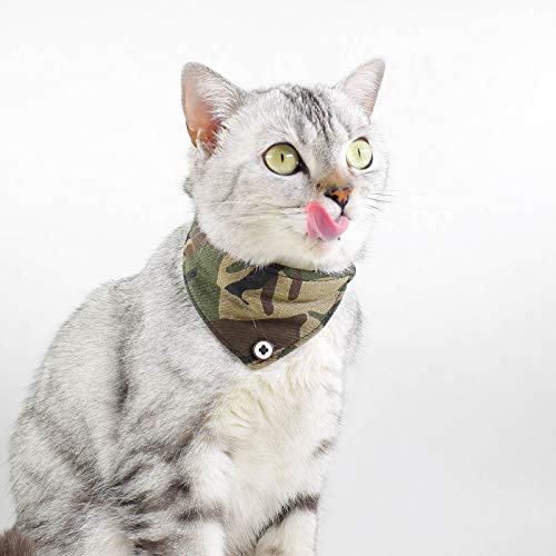 3Pcs Bow Tie Dog Collar And Leash Set Plaid/Camo/Dots/Flower Dog Bandanas With Bell 3 Size Adjustable For Small Dogs Puppies And Cats (Xs, Camo 1) #TOP5