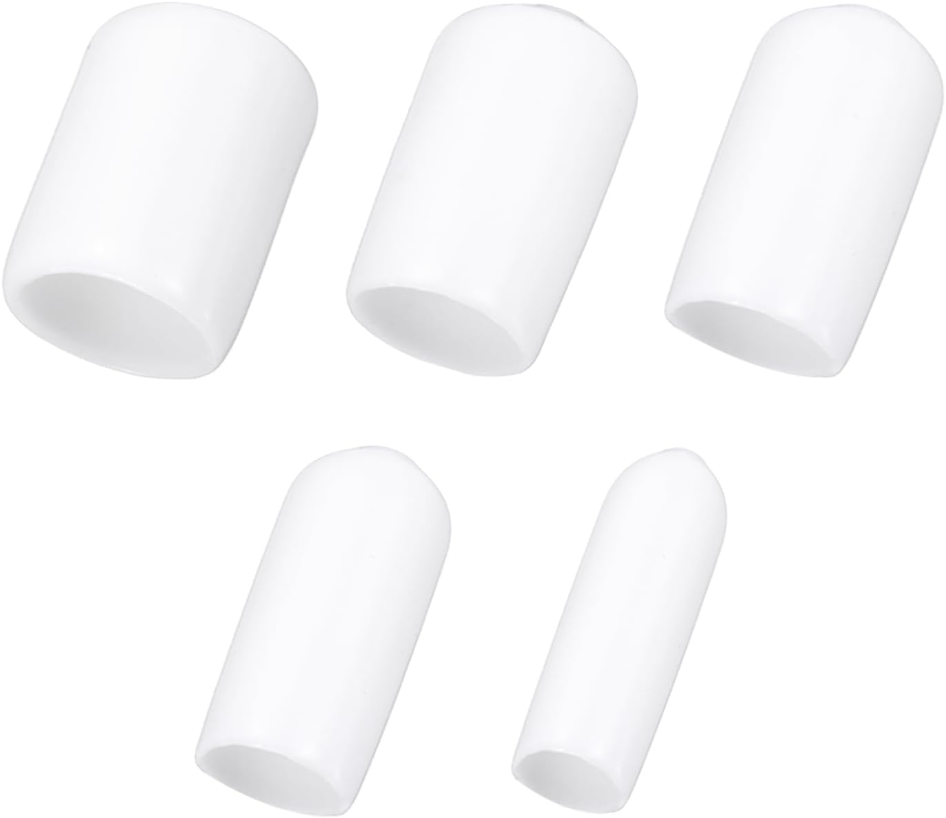 uxcell 50pcs Round Rubber End Caps Protective Caps 4mm 8mm 12mm 16mm 20mm White Screw Thread Protectors