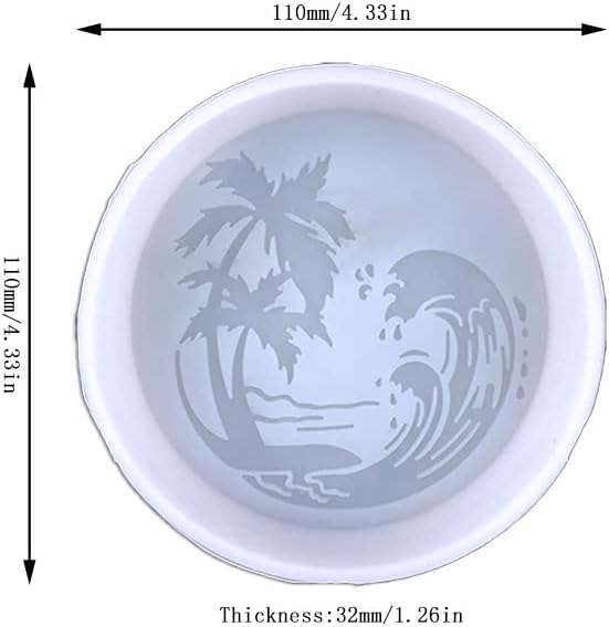 Miniatura 2 de Molde de silicona de coco con forma de onda marina para hacer jabón, cuentas aromáticas para automóvil, colgante, vela, resina
