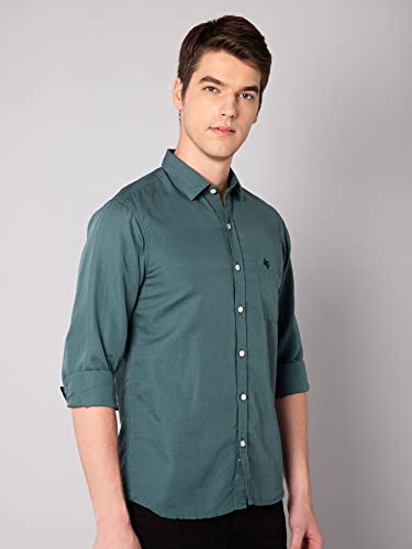 Image of Cantabil Men Cotton Blend Solid Full Sleeve Casual Shirt (P MSHC00623)