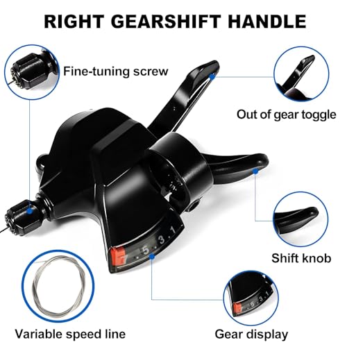 image for RainFlowwer SL-M315-7R Bike Shift Lever, Bicycle Shift Lever - Right, 