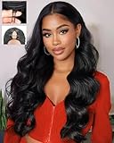 FYLBSR Body Wave V Part Wig Human Hair 200% Density Upgrade U Part Human Hair Wig With Drawstring Glueless V Shape Clip In Half Wigs For Black Women Beginner Friendly No Leave Out No Sew In 18 Inch