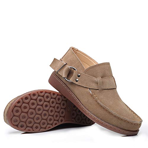 Trsorini Women Walking Shoes Fashion Comfort Suede Slip On Sneaker Casual Shoes For Lady Buckle Strap Adjustable Flat Shoes Brown Size 10 #TOP3