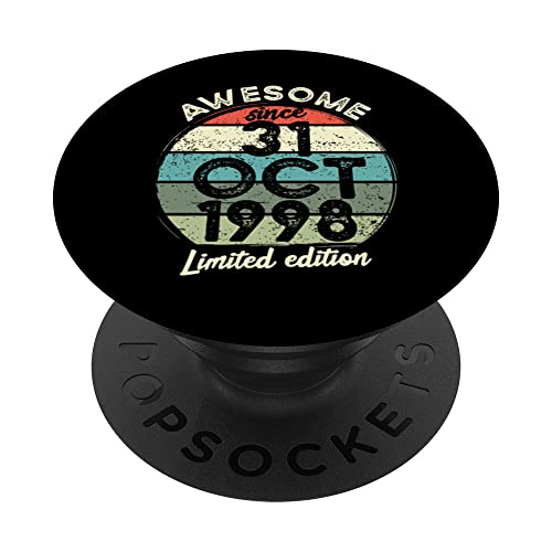 Camiseta de cumpleaños de 25 años, 31 de octubre de 1998, 25 cumpleaños PopSockets PopGrip Intercambiable