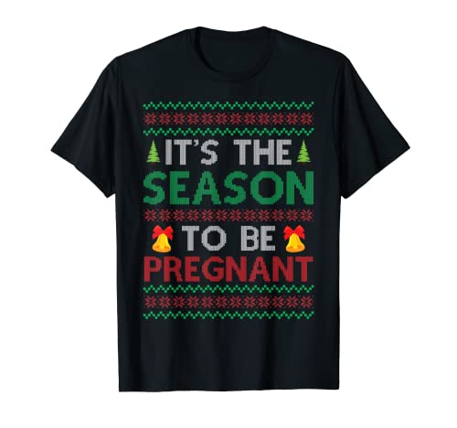 Christmas Pregnancy Announcement Ugly Xmas Sweater Sweatshit Camiseta