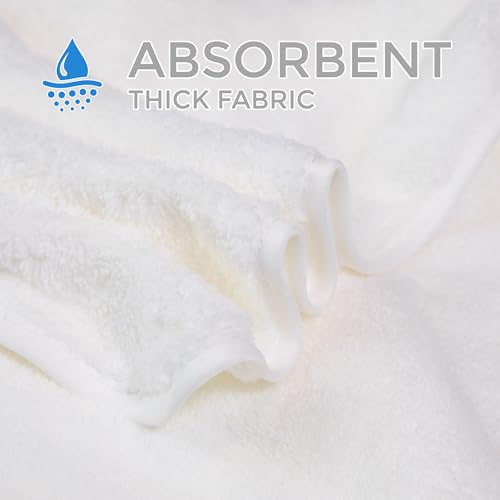 Image of Ioly's Hooded Baby Bath Towels for Newborn Essentials 41 inch Set of 2 Towels with Hood for Kids Babies Toddler Infant (Large) Baby Towel Cosas para Bebes recien nacidos Bath Items (White and White)