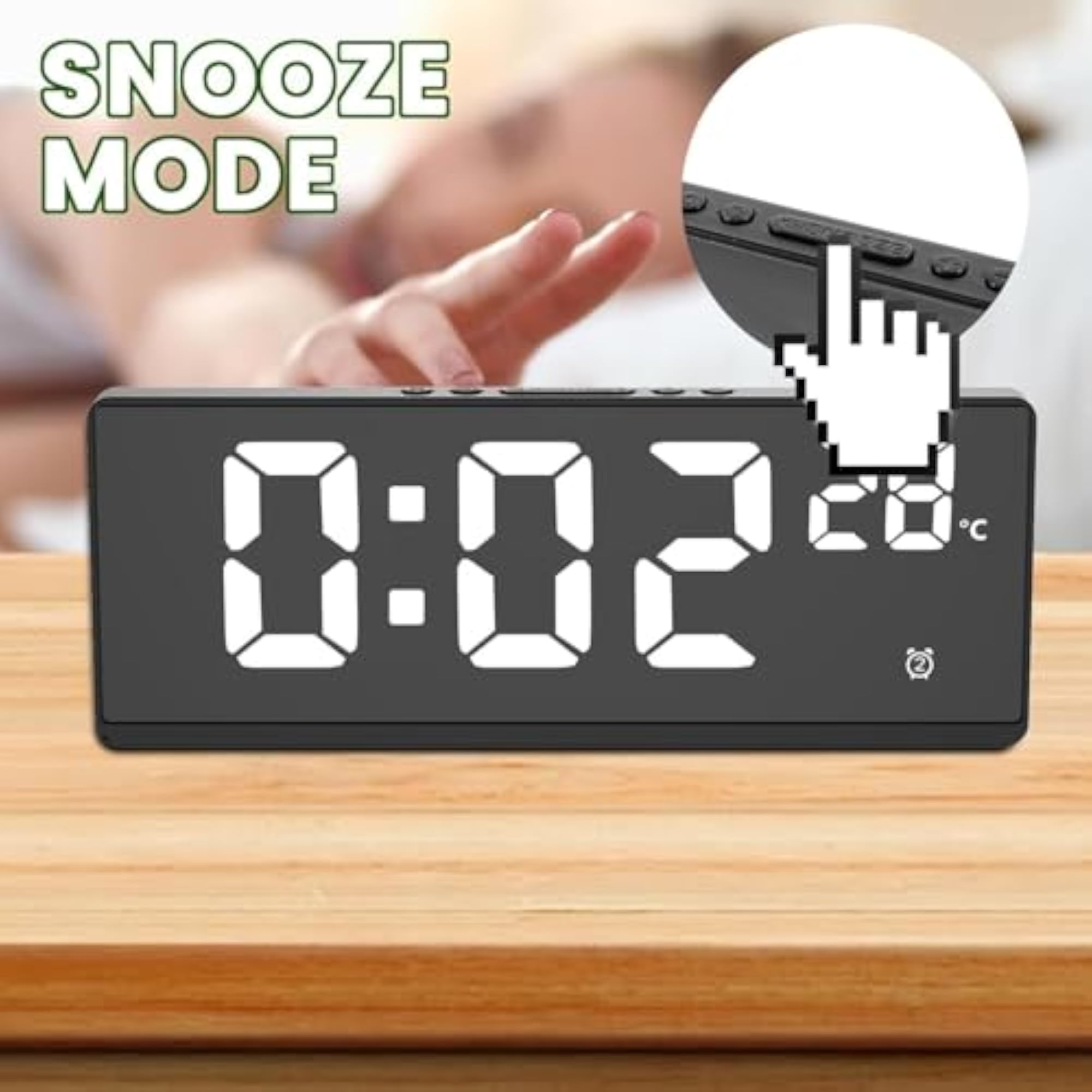 Digital Alarm Clock for Bedroom with Loud Alarm