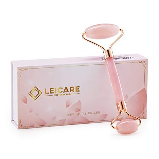 LeiCare Jade Roller for Face - Rose Quartz Face Roller Skin Care - Stone Facial Roller, Face Massager for Women, Relieve Stress, Remove Wrinkles Eye Puffiness