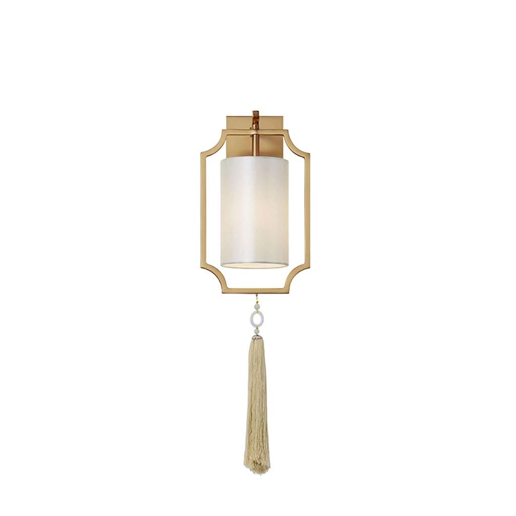 HynJGih Chinese Copper Classic Hanging Ornaments Fashion Designer Living Room Bedroom Hotel Aisle Zen wall lamp(M)