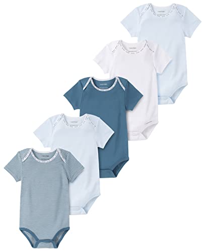 Calvin Klein CKAGN01C-999 Organic Baby Boys Essentials 5-Pack Short Sleeve Bodysuit cover