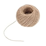 Gatuida Ficelle Naturelle en Jute 1mm 100m pour DIY, Décoration De Fête Et Jardinage, Co...