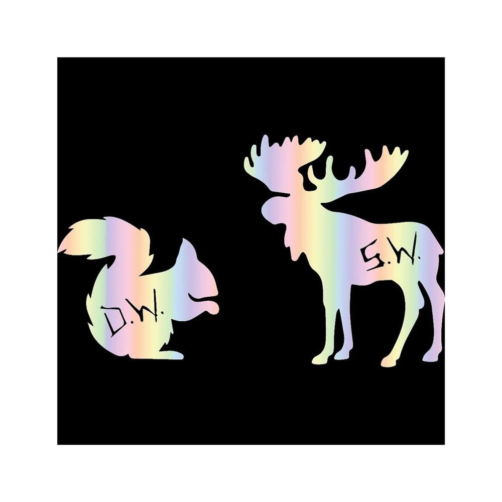 Bertdcx Laser Auto Accessory Moose And Squirrel Vinyl Stickers Supernatural Design Car Decals(Laser)