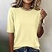 Generisch Kurzarmpullover Damen—Damen Kurzarm Pullover Frühling 2026 Mode Rundhalsausschnitt Strickshirt Elegant Leicht Kurzarm Pullover Frühling Sommer Gelb L 101