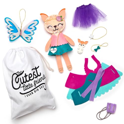 Craft-tastic – Make a Fox Friend Craft Kit – Learn to Make 1 Easy-to-Sew Stuffie with Clothes & Accessories by Craft-tastic - Image 9