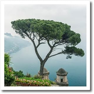 10x10 Iron on Heat Transfer for White Material - Italy, Amalfi Coast, Ravello, Coastline seen from a Villa Italy