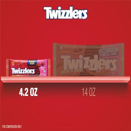 TWIZZLERS PULL 'N' PEEL Cherry King Size Chewy Candy Packs, 4.2 oz, 15 Ct — view 6