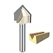 HUHAO CNC Router Bits 1/4 Inch Shank V Groove Coated Carbide Cutting Tool For Wood 90 Degree 3/4 Cut Diamete