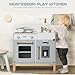 ROBUD Montessori Kids Kitchen Playset, Wooden Play Kitchen, Pretend Toddlers Kitchen Toy with Accessories, Baby Gift for Ages 3 4 5 6 7 8