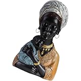 Decoración de mesa africana: hecha de material de resina confiable y de , la figura escultórica es indeleble y duradera. escultura de madre e hijo
