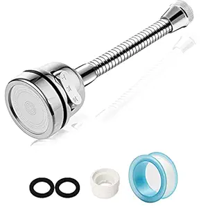 DOCAT 360 degree Degree Rotatable Kitchen Tap Spray Head 3 Mode Adjustable Water Faucet Tap Aerator Water Saving Faucet Sprayer Head Replacement for Kitchen accessories items (Large)