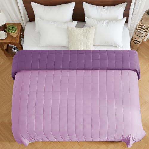 Image of King Size Weighted Blanket for Adults (25 lbs, 80 inch x 87 inch, Purple) Cooling Heavy Blanket for Sleeping Perfect for 240-260 lbs, Breathable Blanket for Adults & Couple All Season, Machine Washable