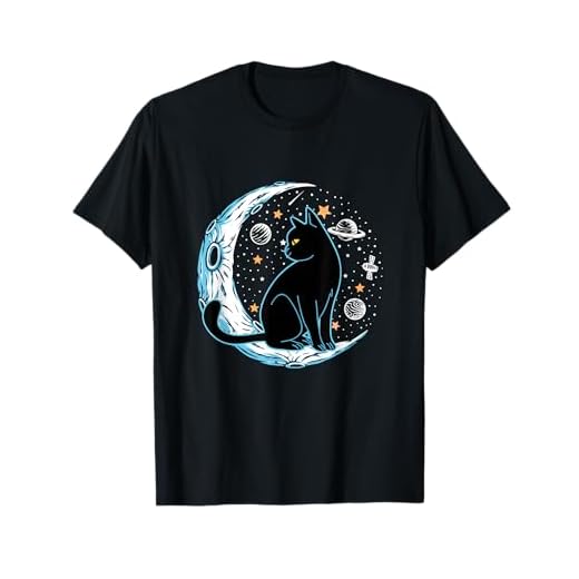 Gato negro Crescent Sailor-Moon Fases Astrología Amante de mascotas Camiseta